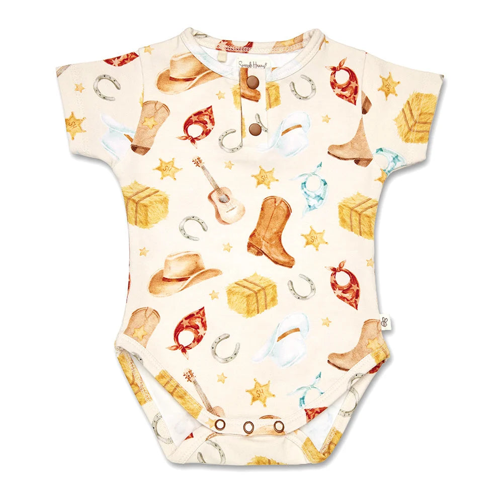 Snuggle Hunny - Cowboys SS Organic Bodysuit