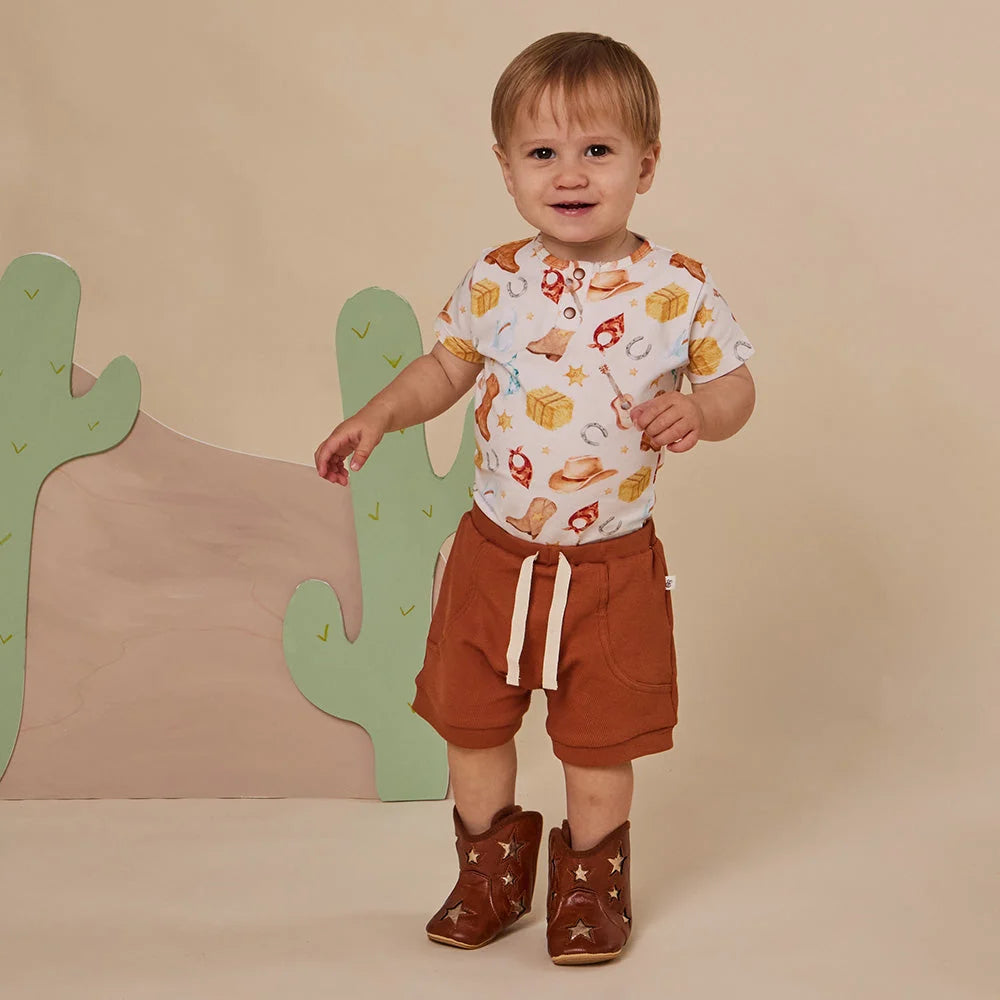Snuggle Hunny - Cowboys SS Organic Bodysuit