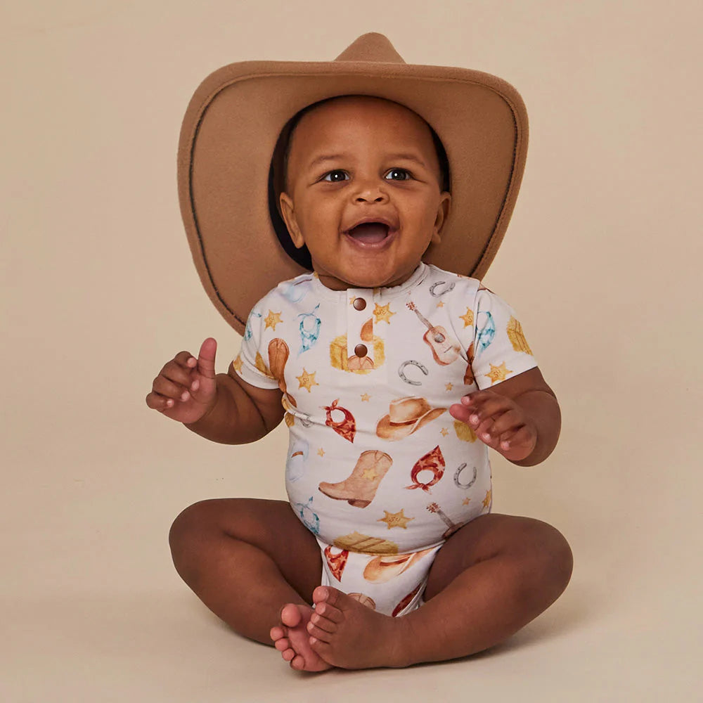 Snuggle Hunny - Cowboys SS Organic Bodysuit