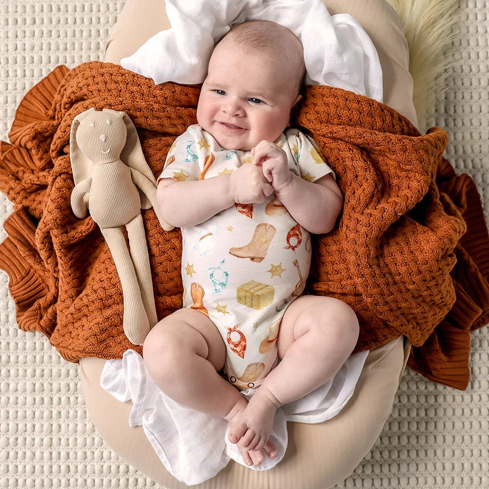 Snuggle Hunny - Cowboys SS Organic Bodysuit