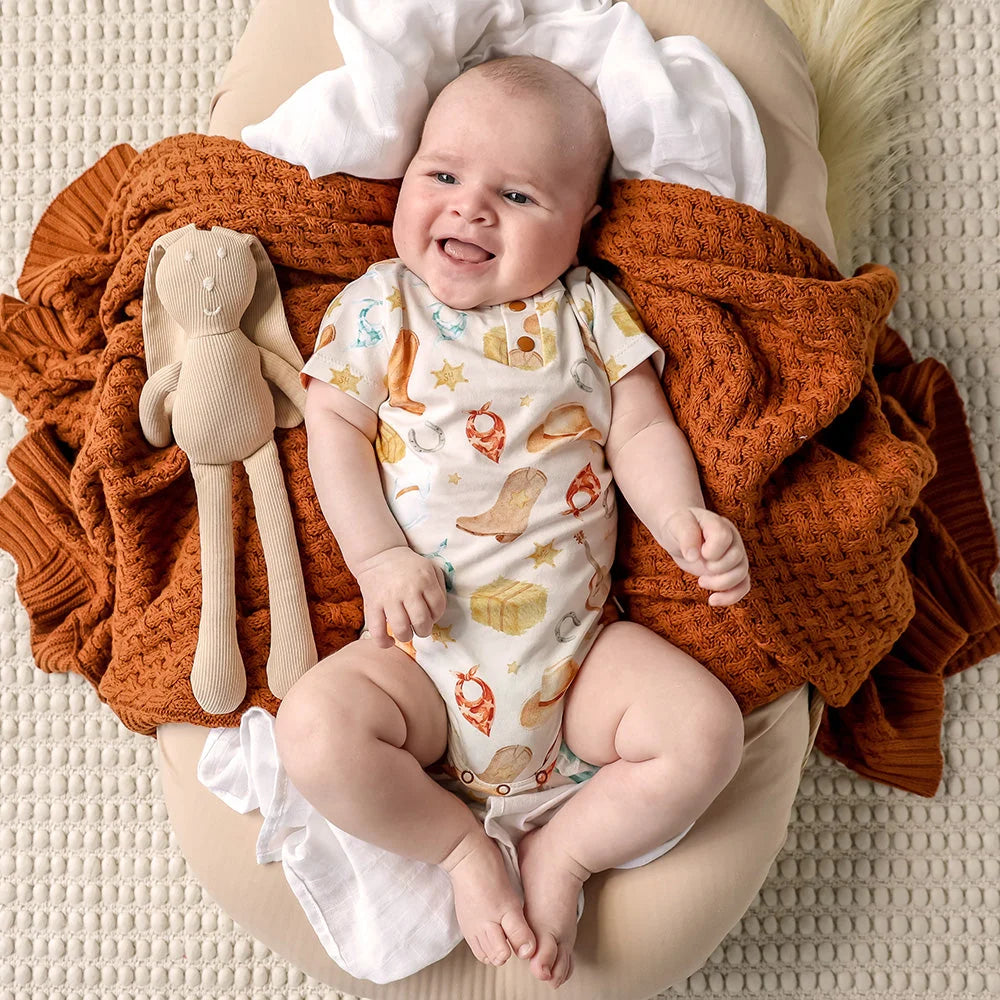 Snuggle Hunny - Cowboys SS Organic Bodysuit