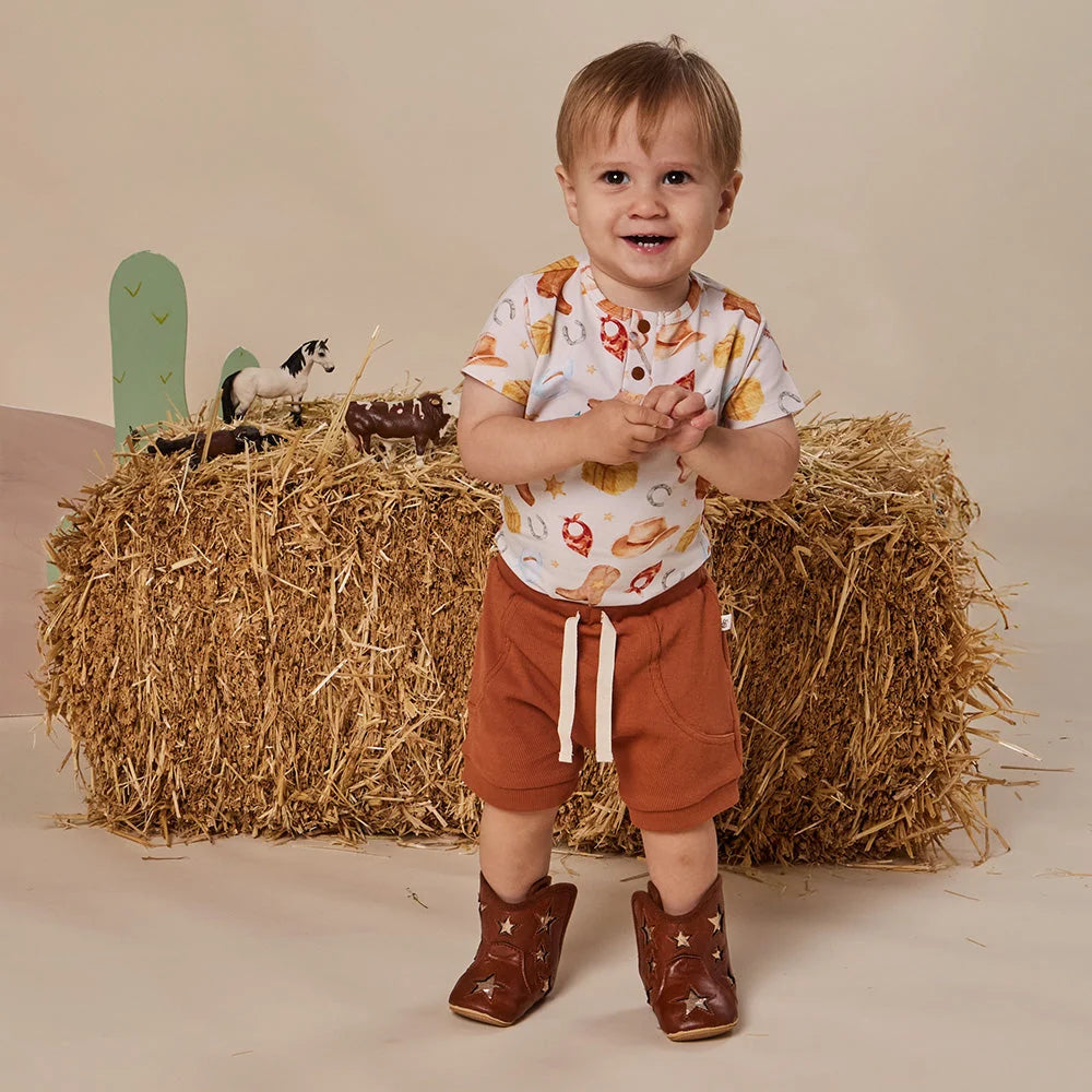 Snuggle Hunny - Cowboys SS Organic Bodysuit