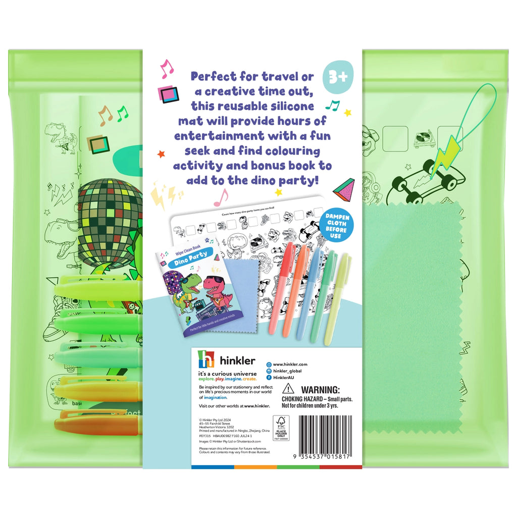 Jr Kaleidoscope Dino Party Silicone Games Mat