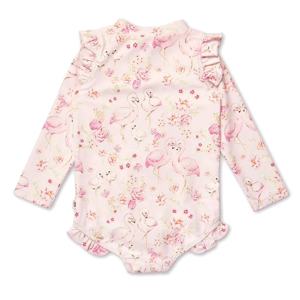 Snuggle Hunny Flamingos Frill Swimsuit