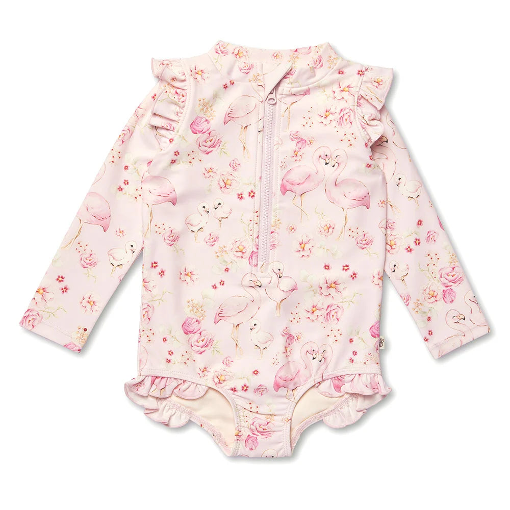Snuggle Hunny Flamingos Frill Swimsuit