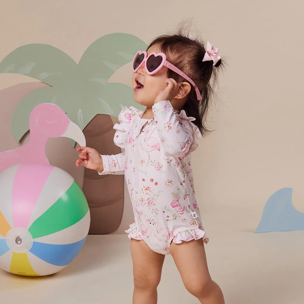 Snuggle Hunny Flamingos Frill Swimsuit