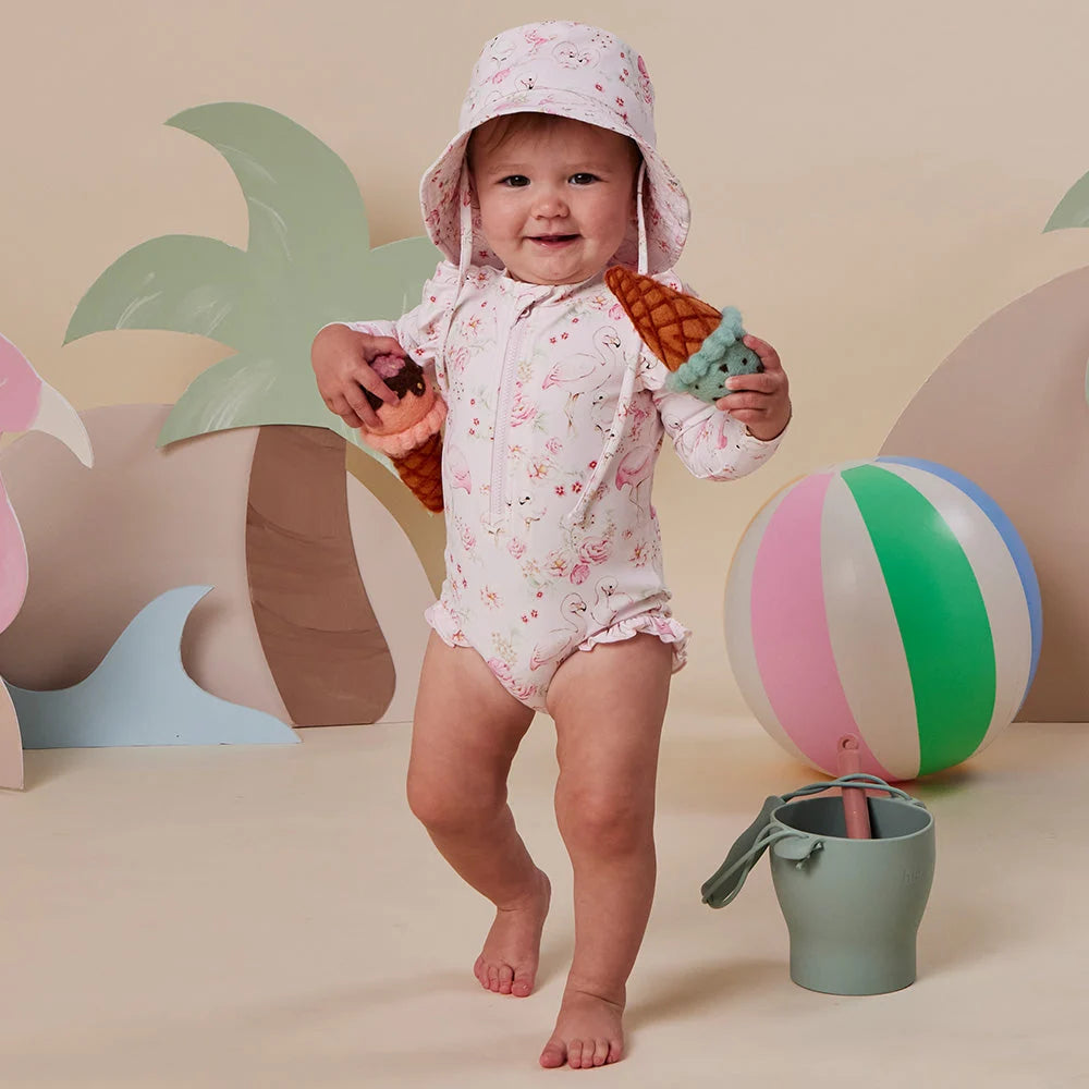 Snuggle Hunny Flamingos Frill Swimsuit
