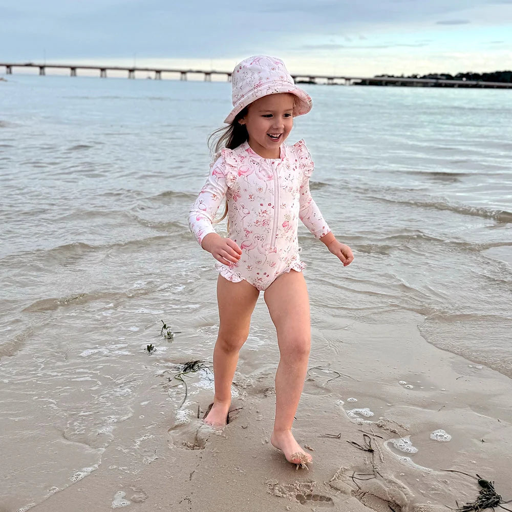 Snuggle Hunny Flamingos Frill Swimsuit