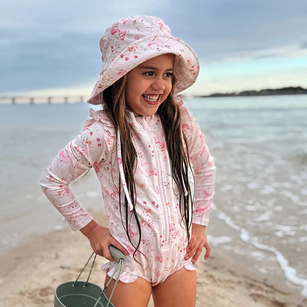 Snuggle Hunny Flamingos Frill Swimsuit