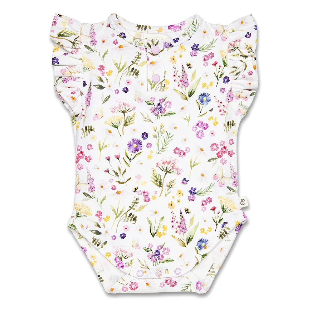 Snuggle Hunny - Gracie SS Organic Bodysuit with Frill