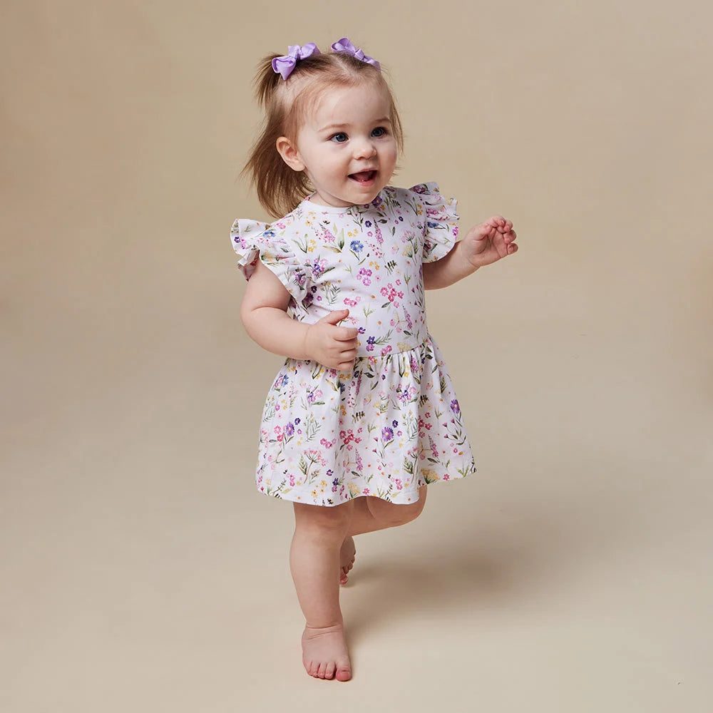 Snuggle Hunny - Gracie SS Organic Dress w Frill