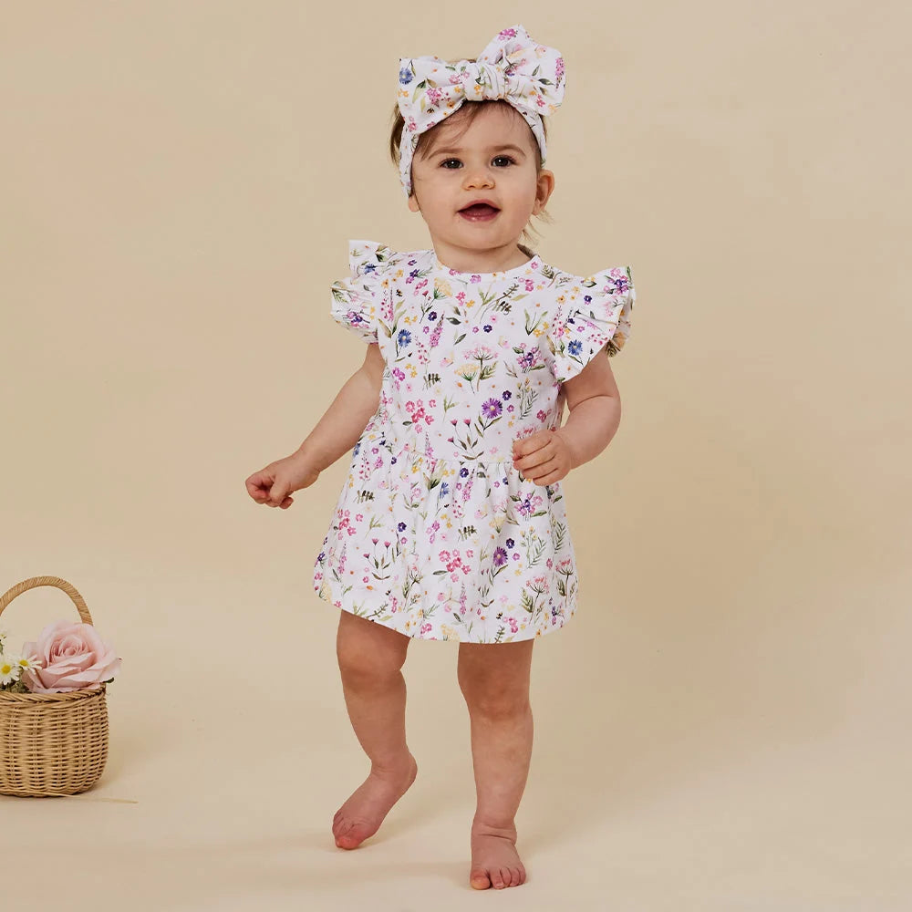 Snuggle Hunny - Gracie SS Organic Dress w Frill