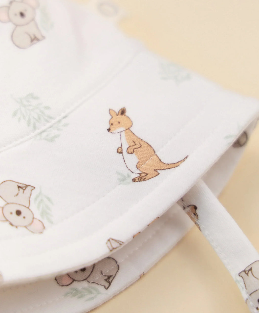 Organic Cotton Bucket Sun Hat - Kangaroo & Koala