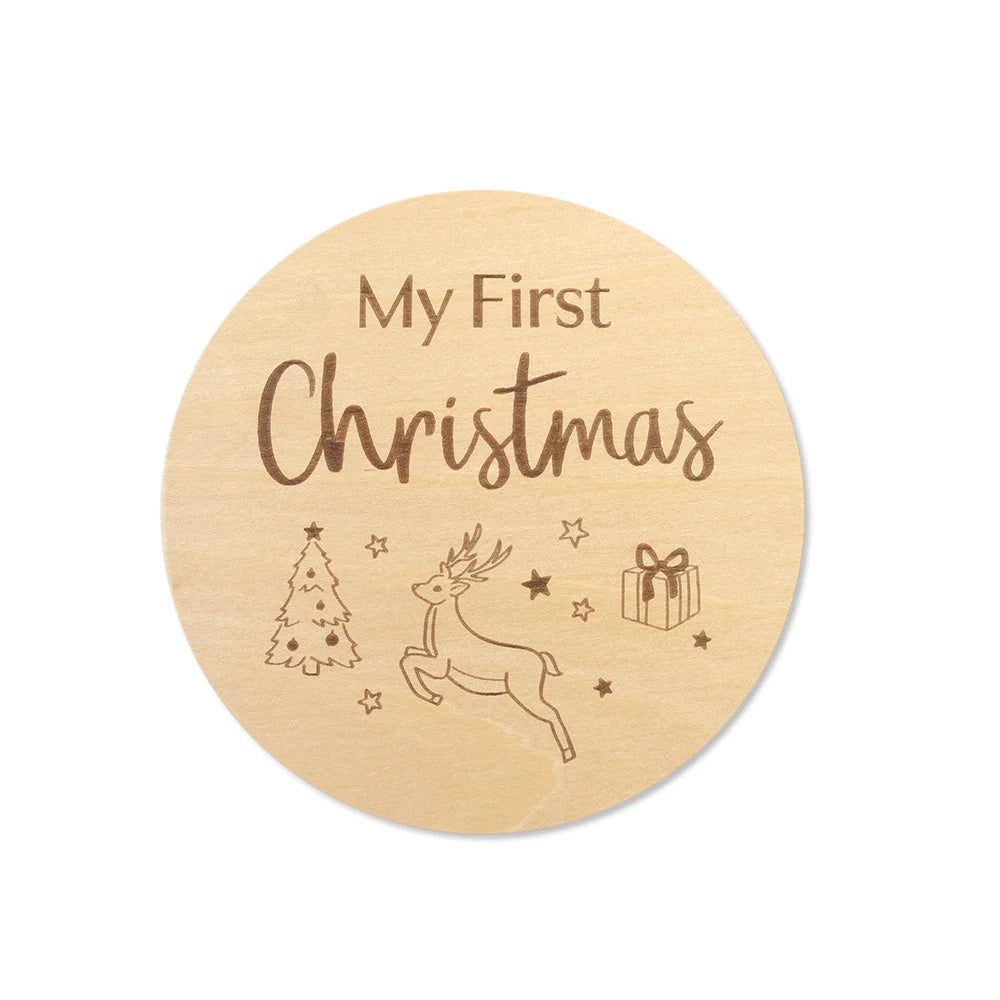 Snuggle Hunny Christmas / Easter Large Wooden Milestone Card