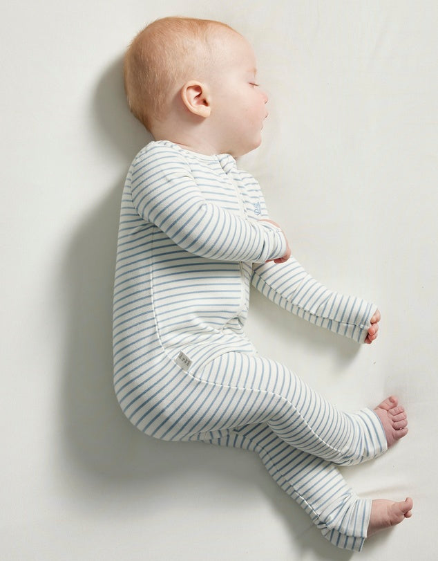 Kynd Baby Warm Zippy Baby Romper - Dusk Blue Stripe