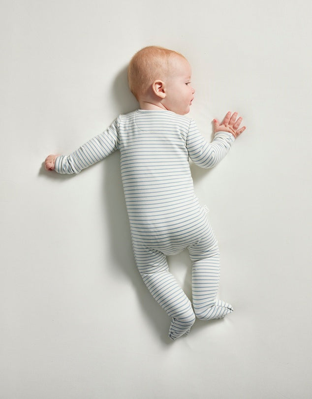 Kynd Baby Warm Zippy Baby Romper - Dusk Blue Stripe