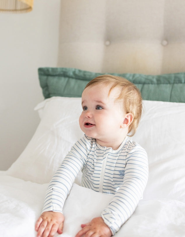 Kynd Baby Warm Zippy Baby Romper - Dusk Blue Stripe