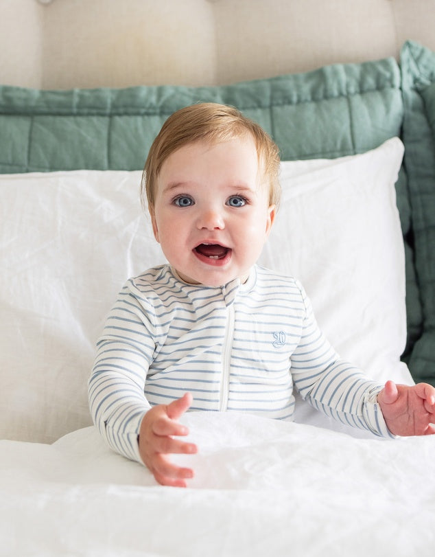 Kynd Baby Warm Zippy Baby Romper - Dusk Blue Stripe