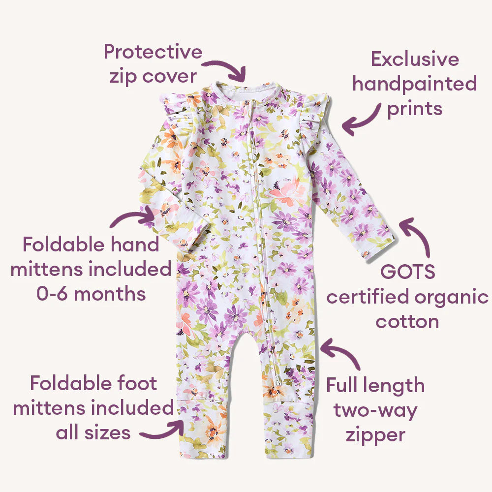 Snuggle Hunny Convertible Romper w Frill - Isla