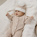 Confetti Kidz Classic Knit Romper - Latte
