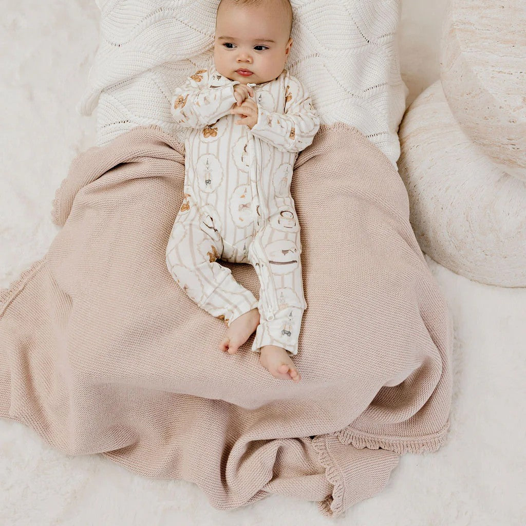 Heritage Knit Blanket - Biscotti