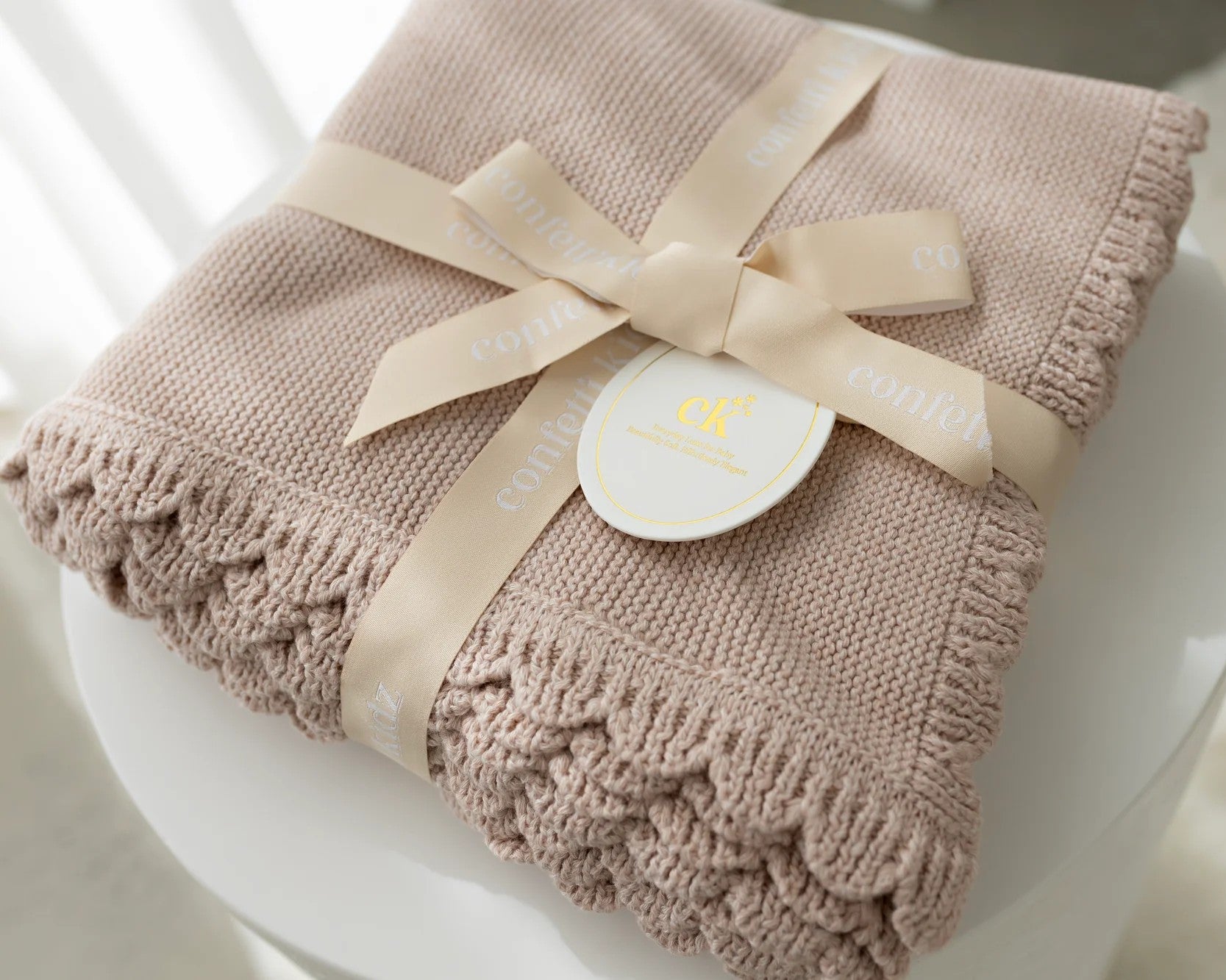 Heritage Knit Blanket - Biscotti