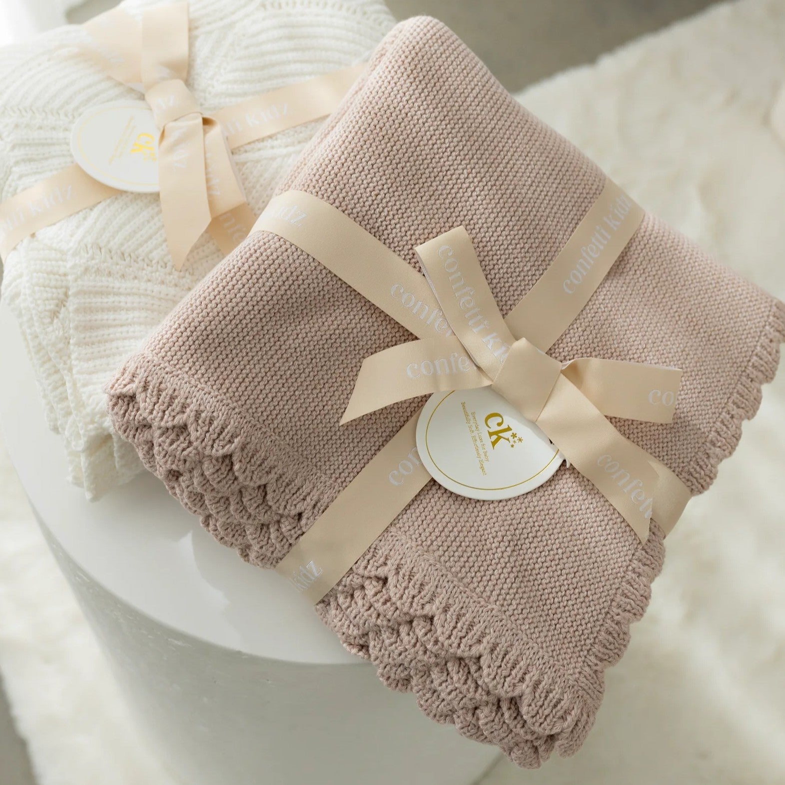 Heritage Knit Blanket - Biscotti