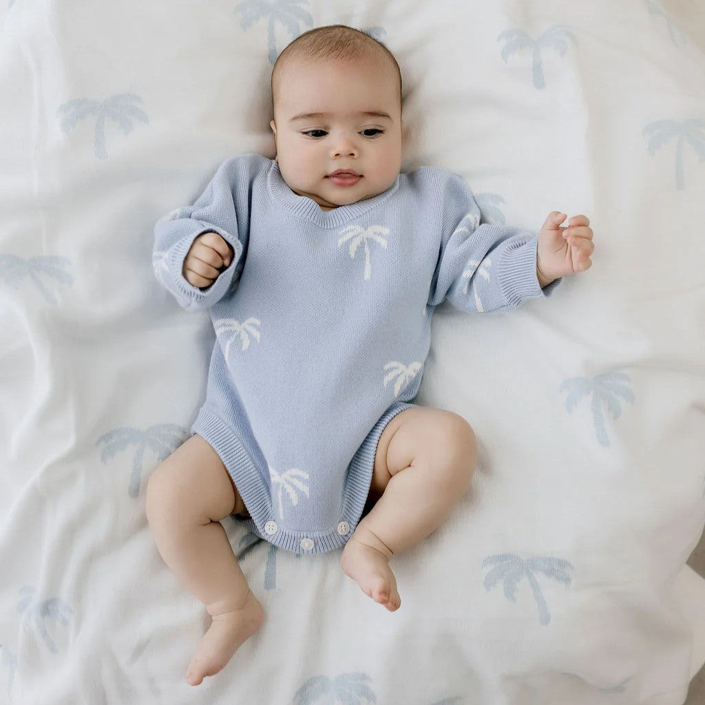 Knit Romper - Beach Palms