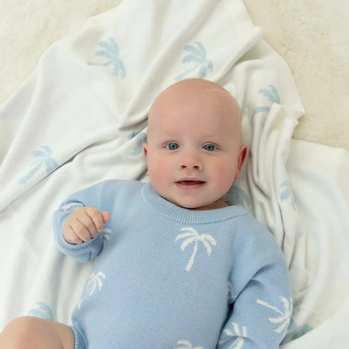 Knit Romper - Beach Palms