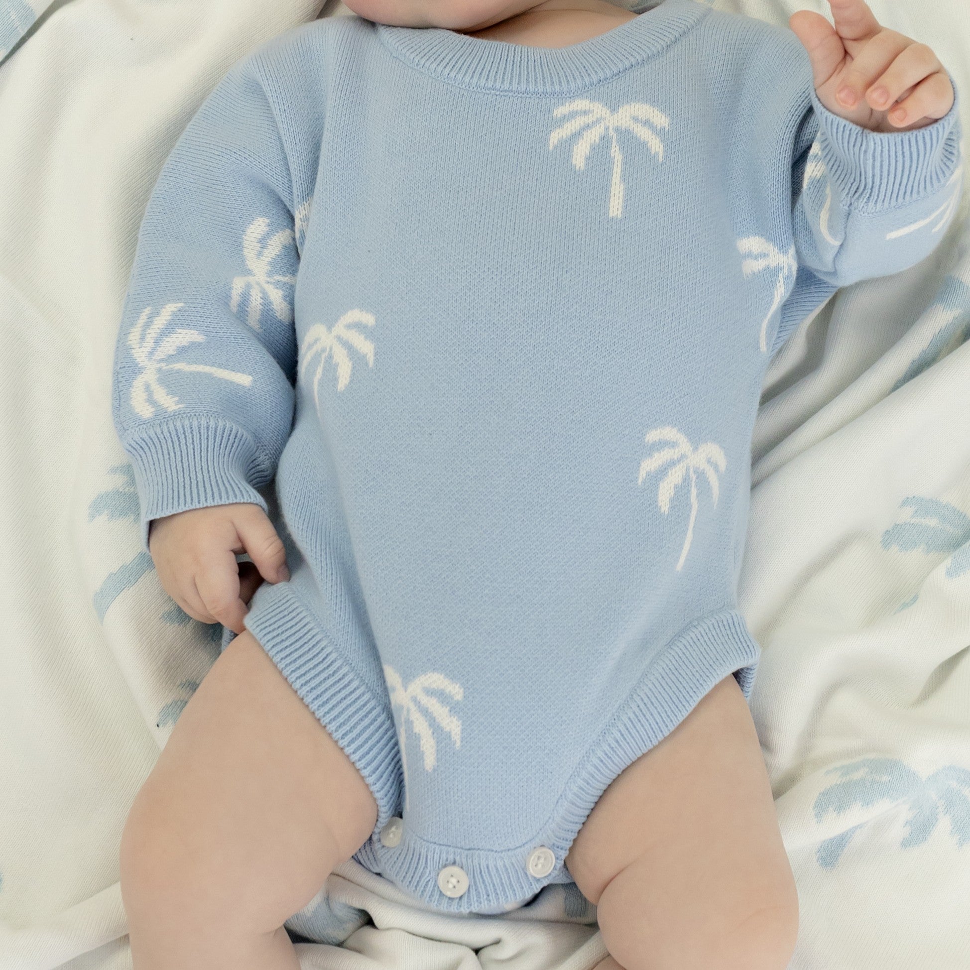 Knit Romper - Beach Palms