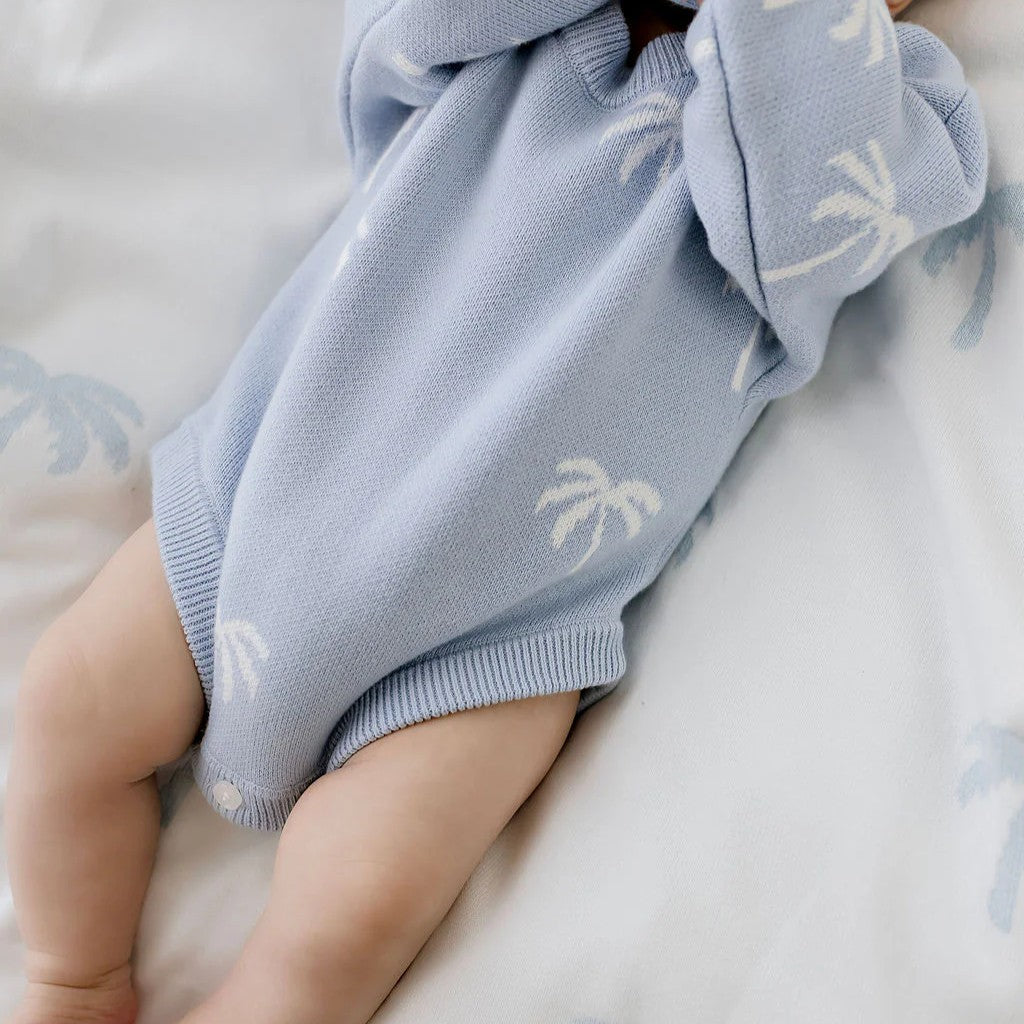 Knit Romper - Beach Palms