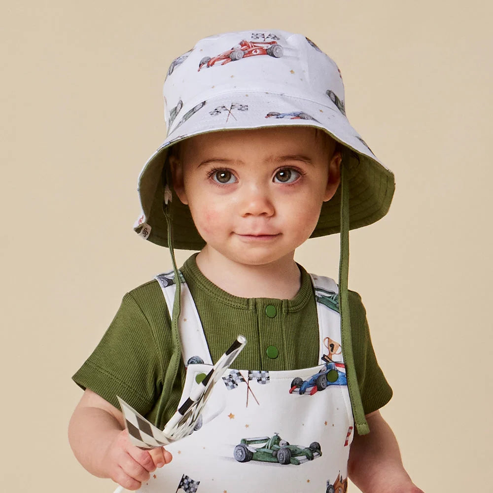 Snuggle Hunny Little Racers Reversible Cotton Bucket Hat