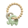 Silicone Elephant Teething Ring - Light Sage