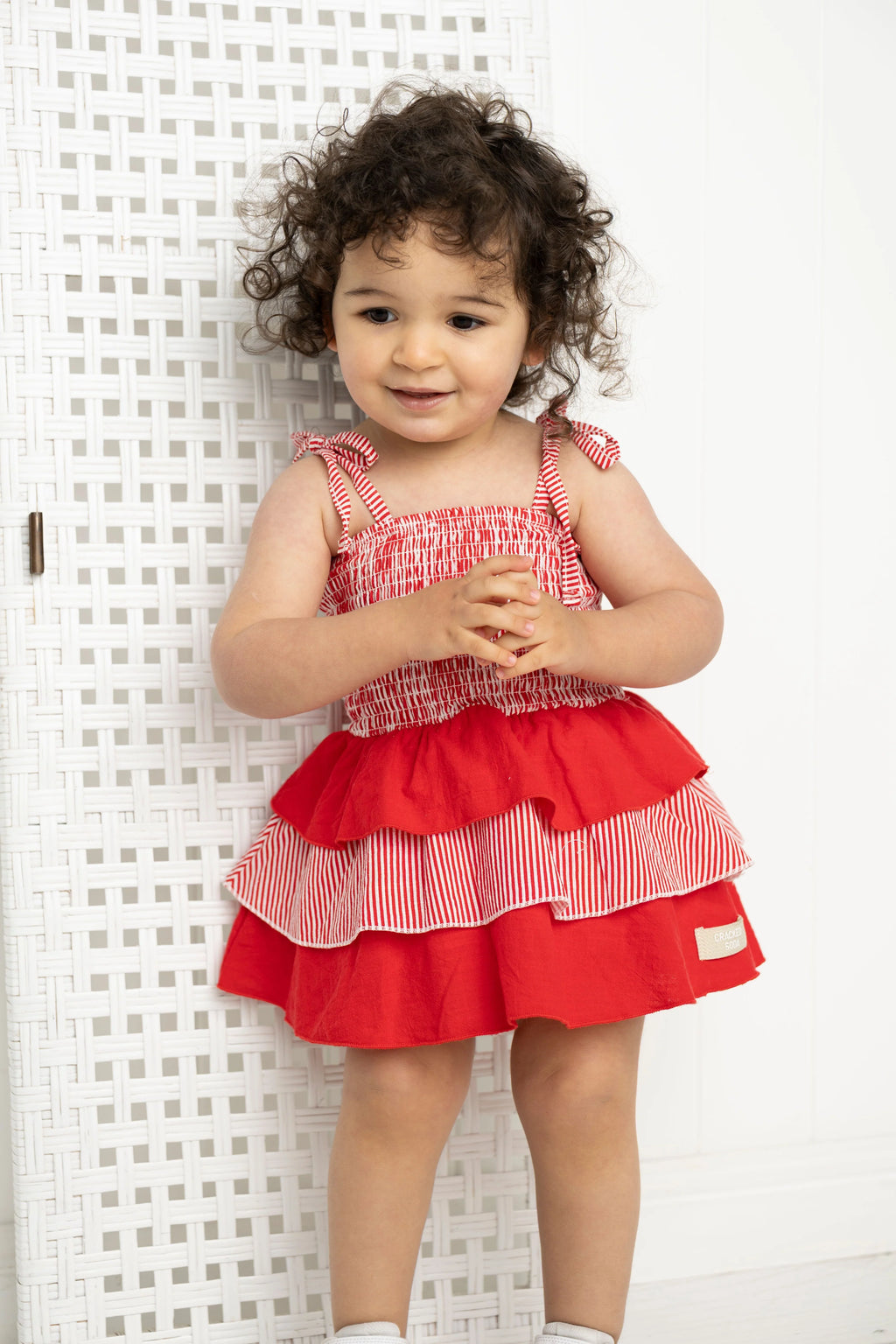 Cracked Soda - London Layered Bodysuit Dress - Red Stripe