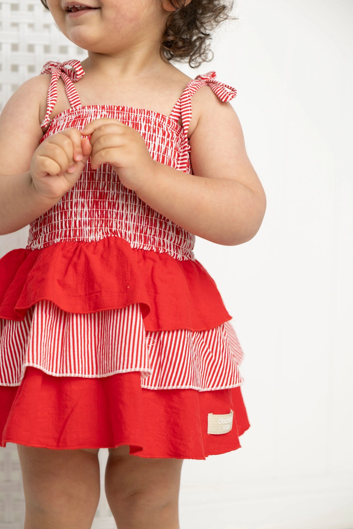 Cracked Soda - London Layered Bodysuit Dress - Red Stripe