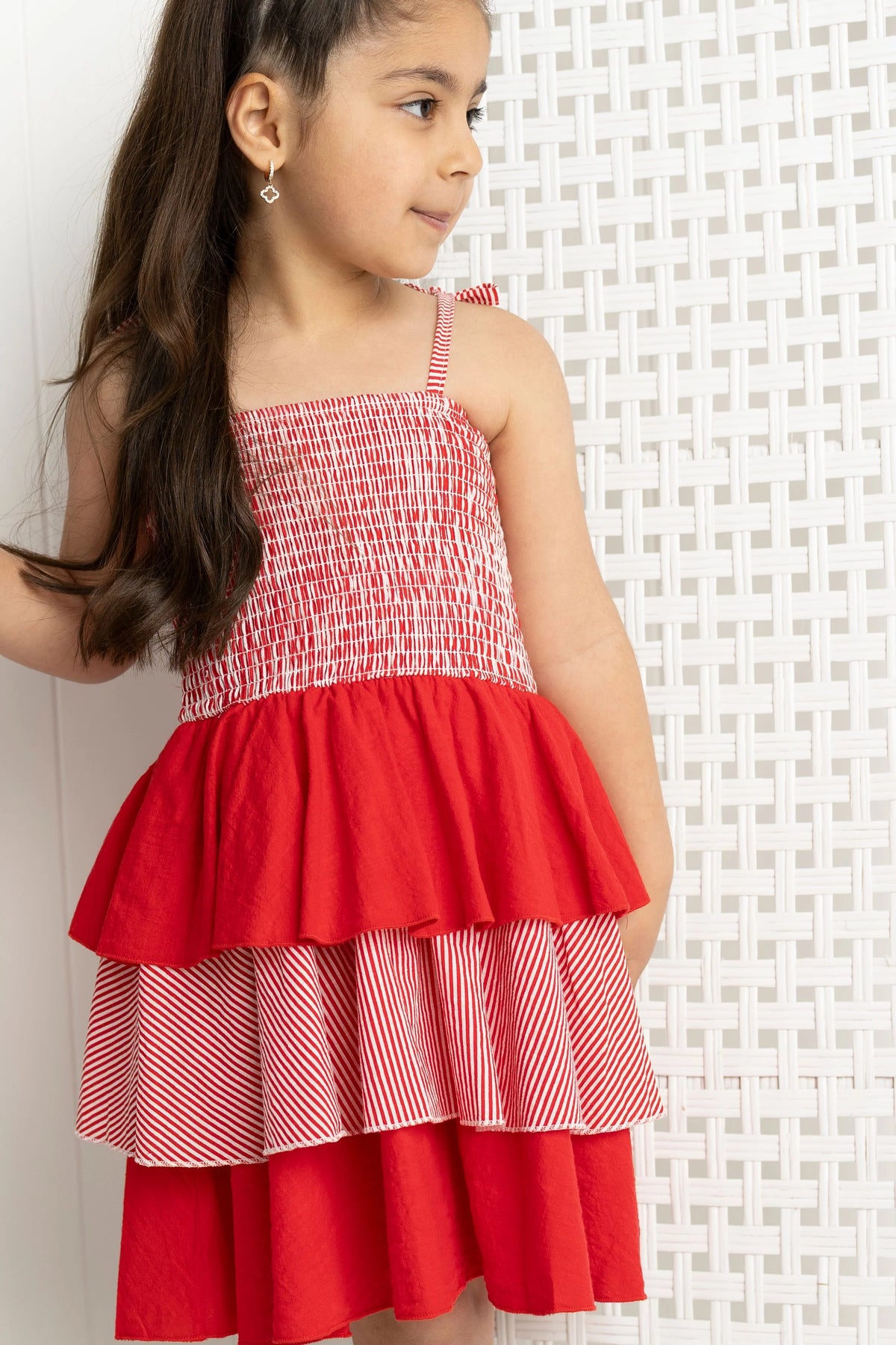 Cracked Soda - London Layered Dress - Red Stripe
