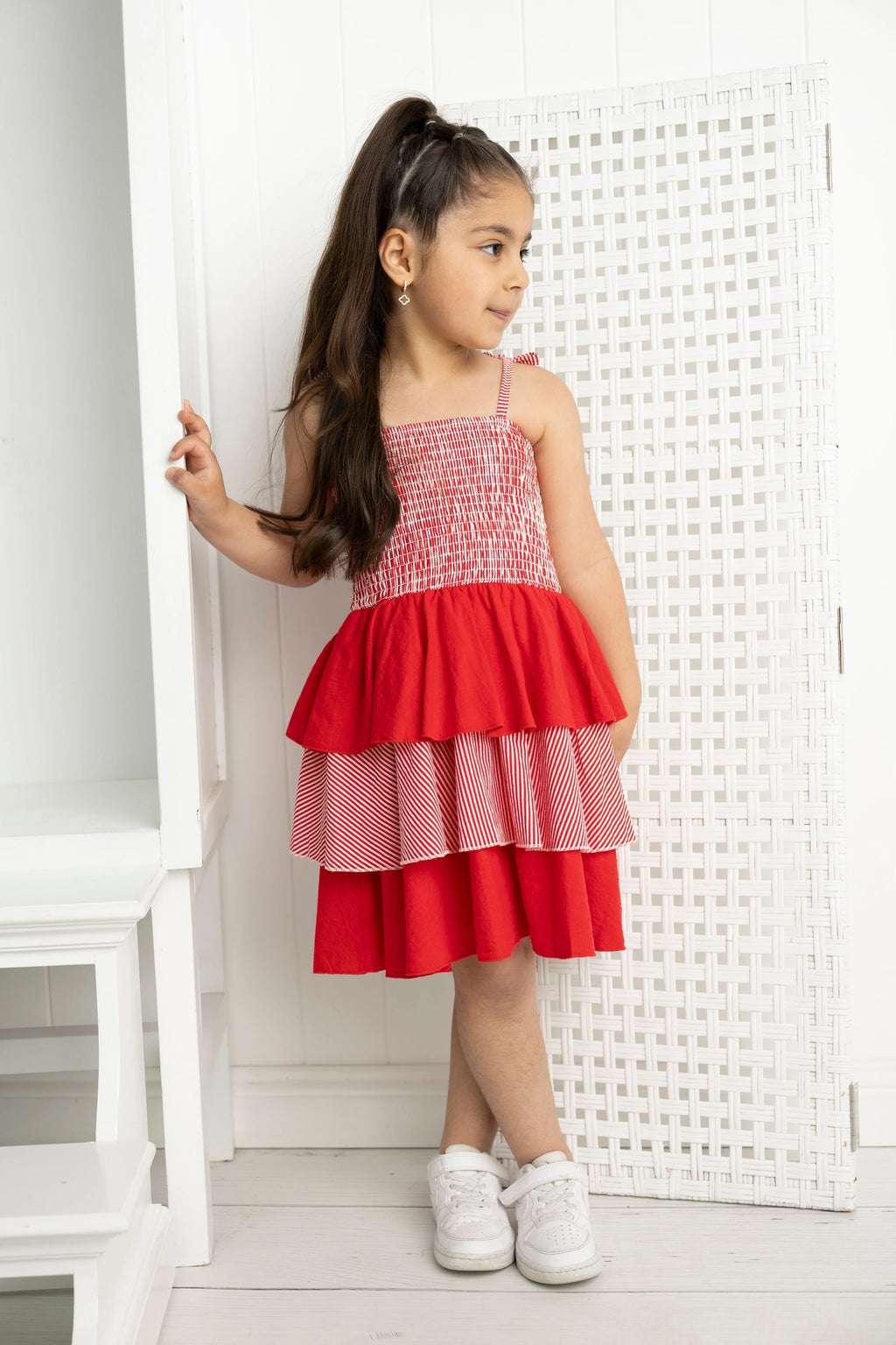 Cracked Soda - London Layered Dress - Red Stripe