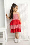 Cracked Soda - London Layered Dress - Red Stripe