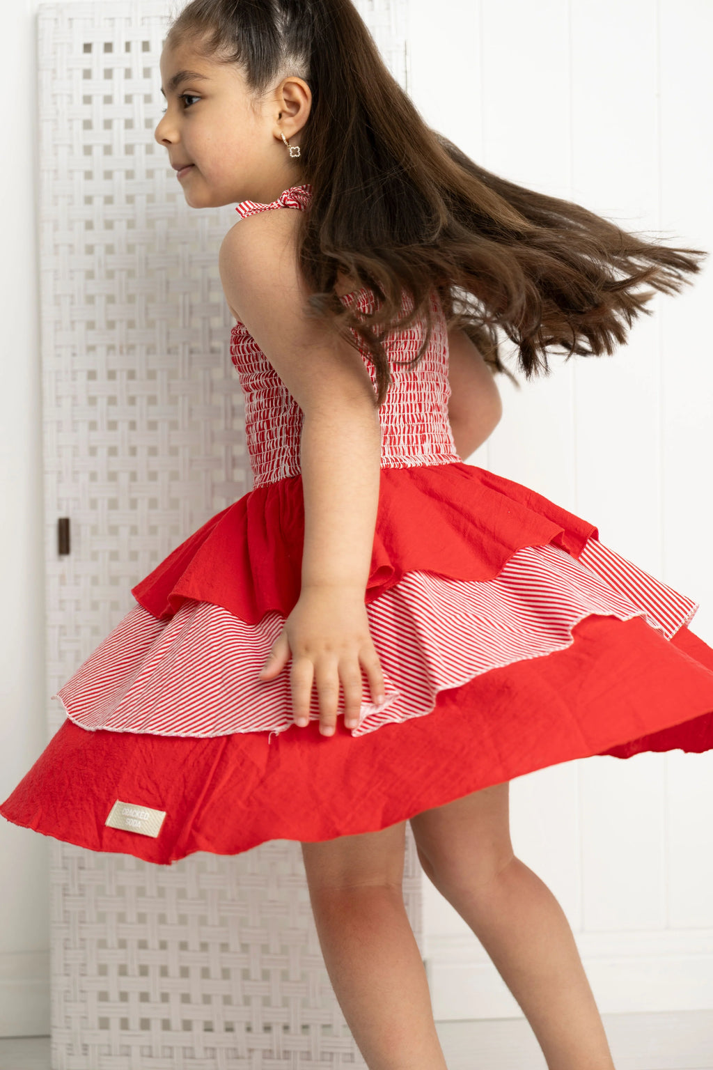 Cracked Soda - London Layered Dress - Red Stripe