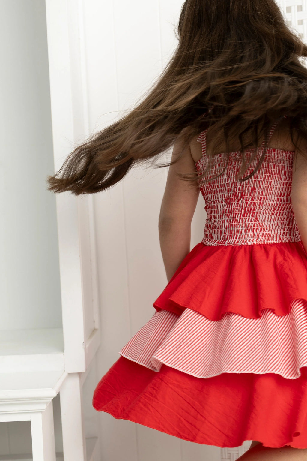 Cracked Soda - London Layered Dress - Red Stripe