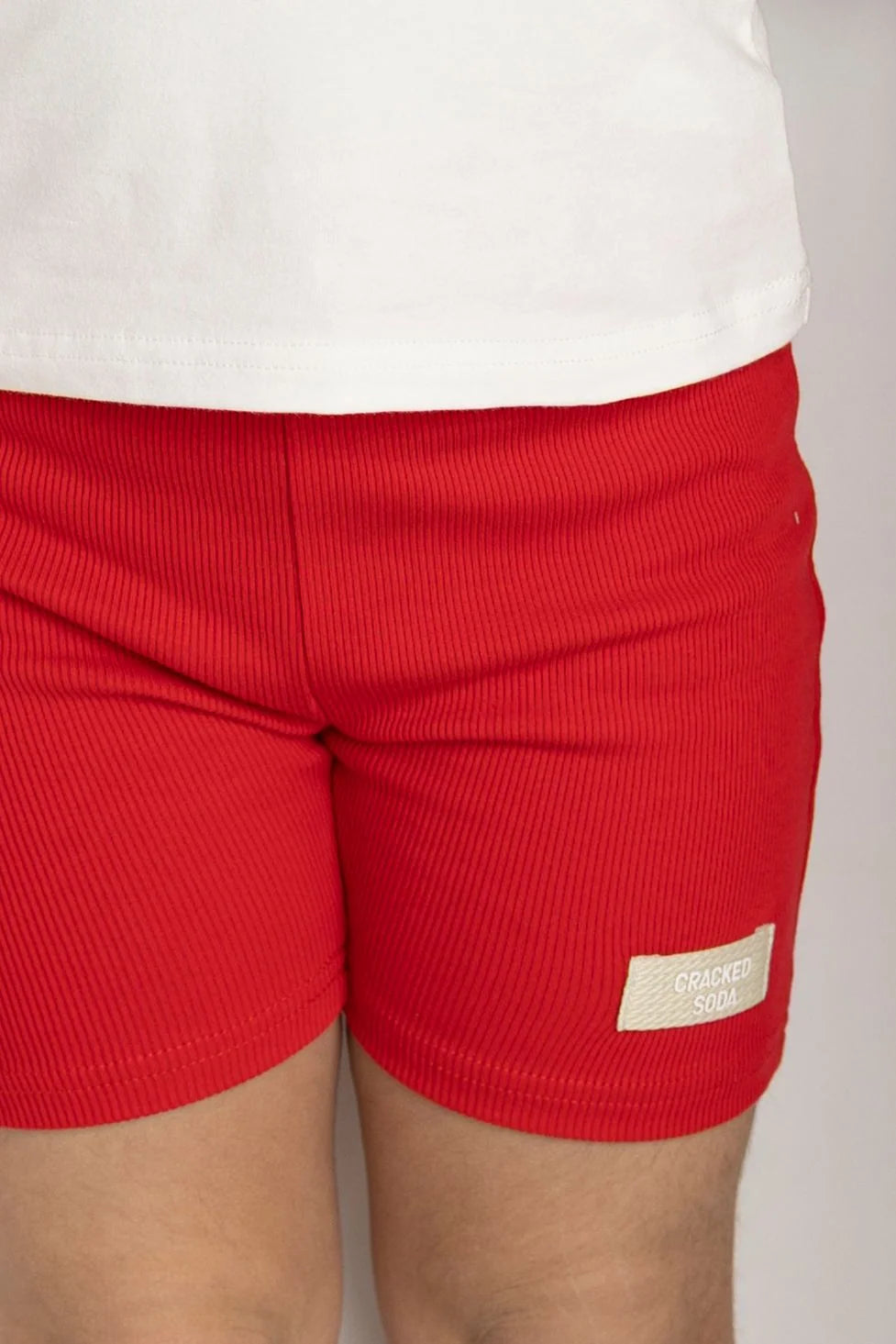 Cracked Soda -  London Ribbed Shorts - Red