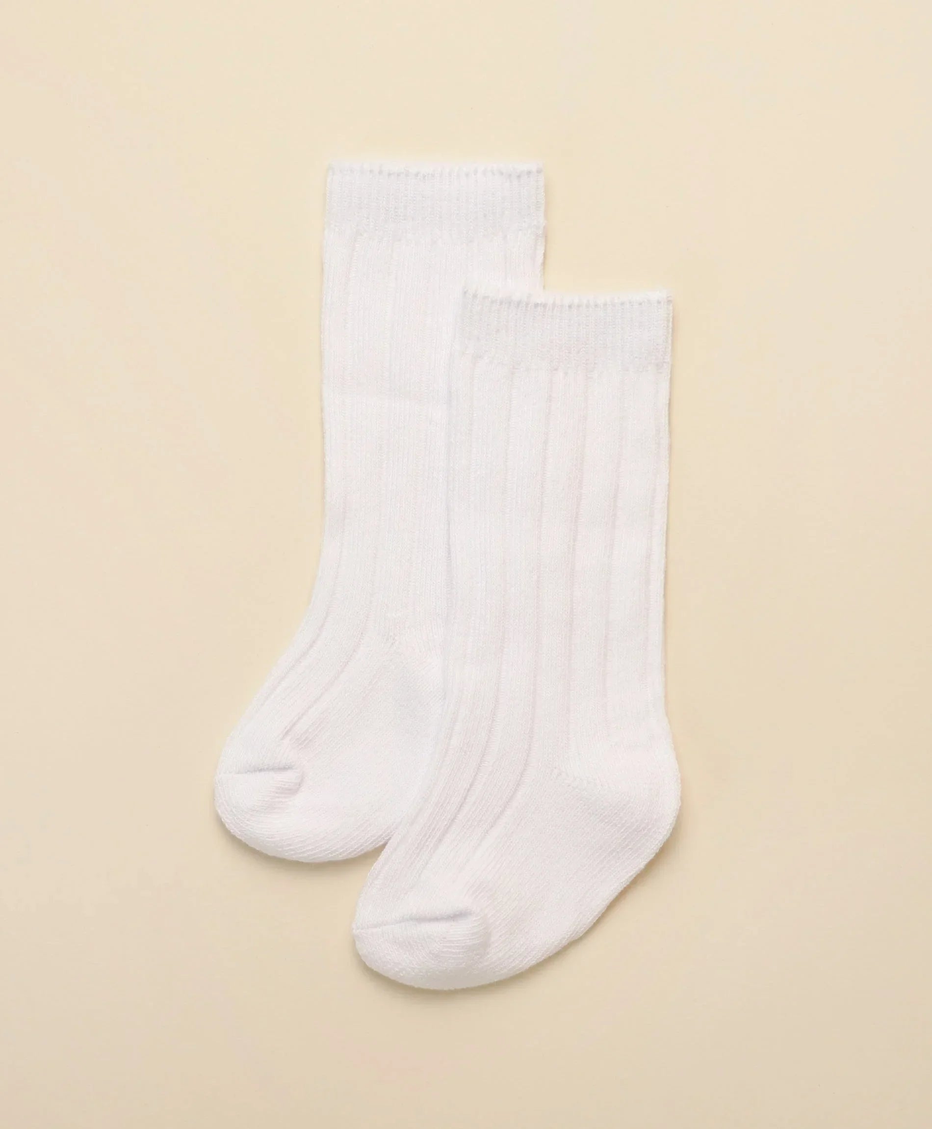 Organic Cotton Knee High Socks - White - One Size