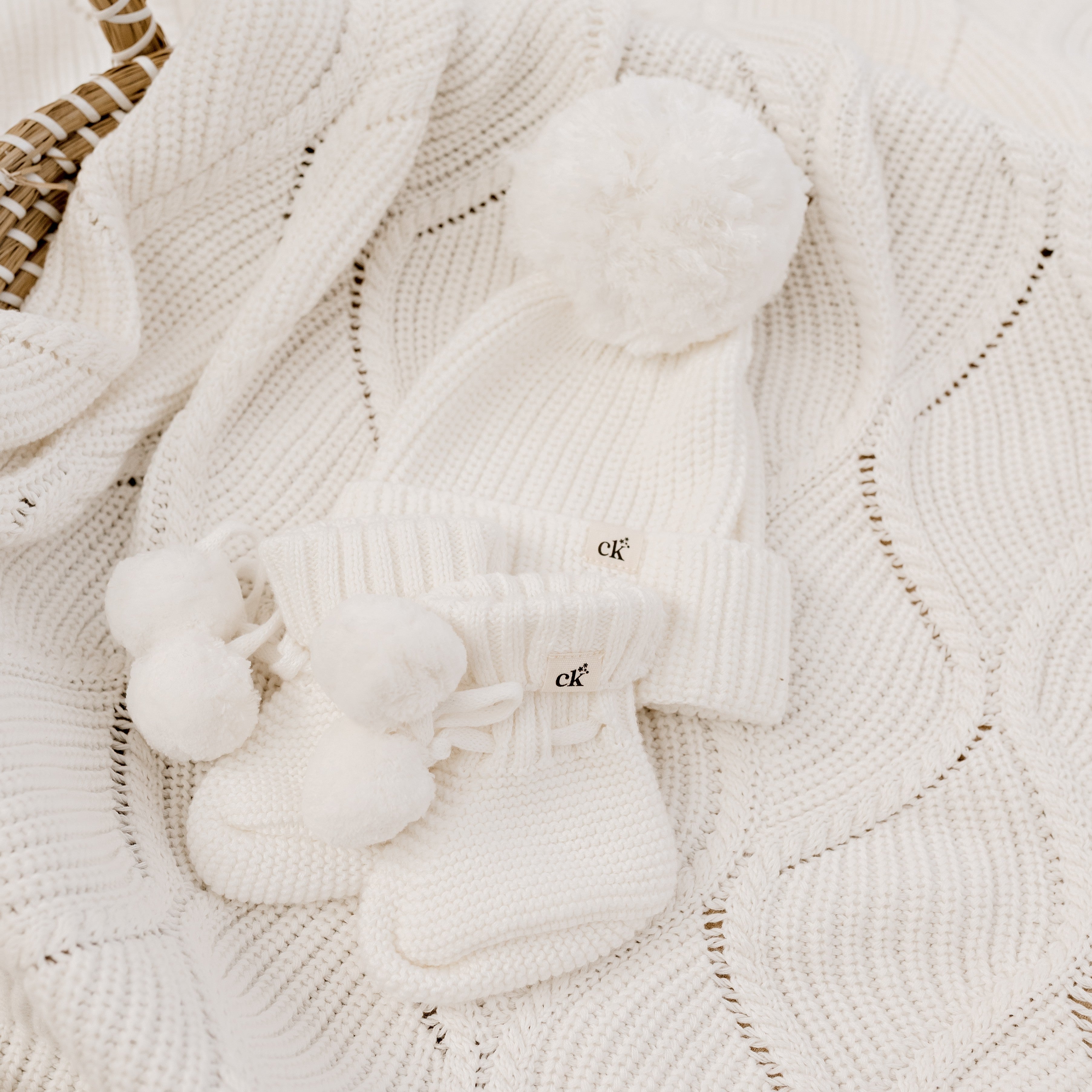 Knit Booties - Milk Pomms