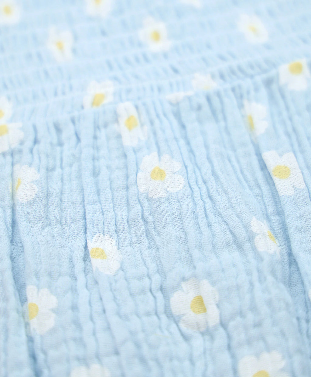 Organic Cotton Muslin Bubble Romper - Daisy Blue