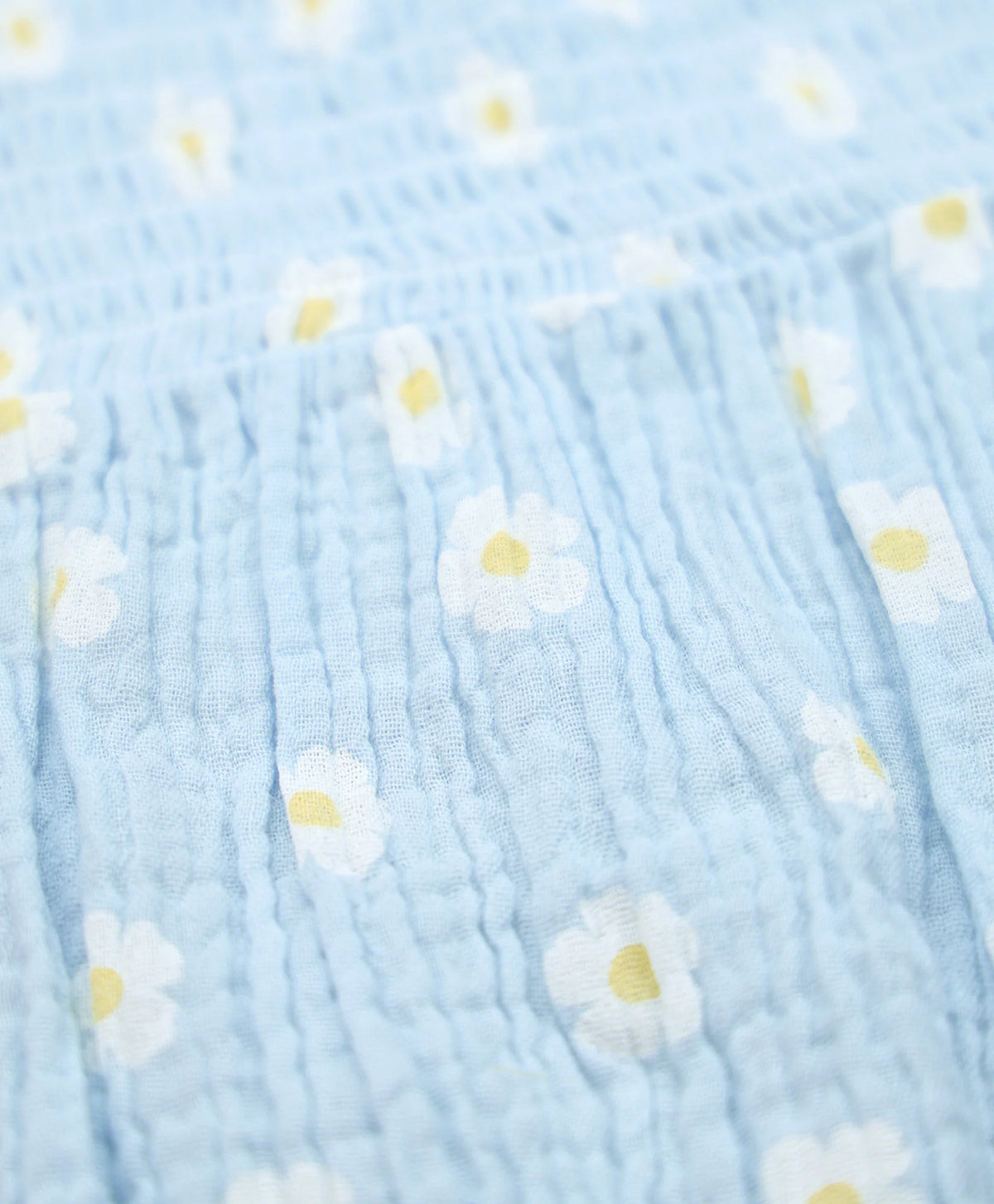 Organic Cotton Muslin Bubble Romper - Daisy Blue