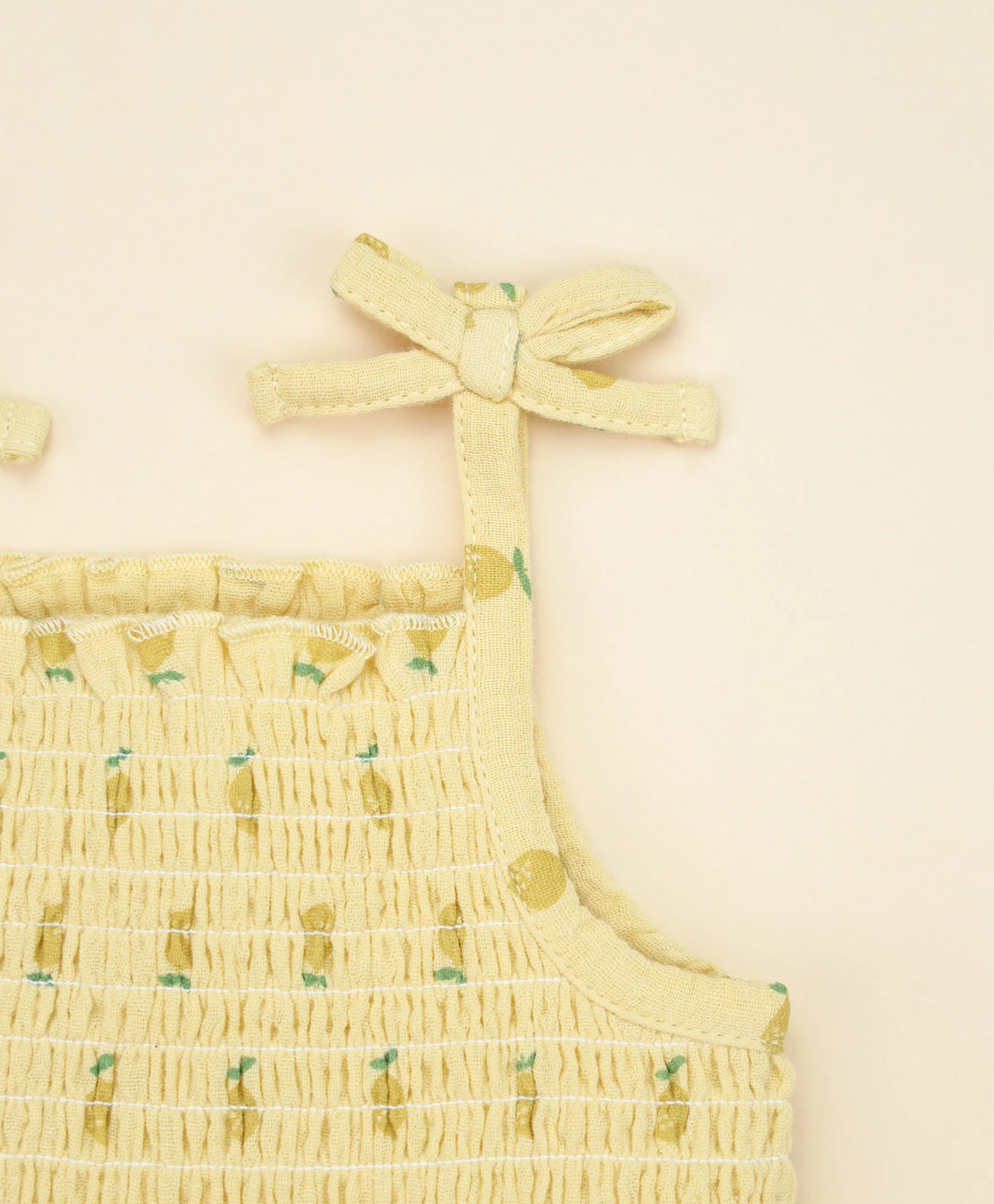 Organic Cotton Muslin Bubble Romper - Lemons