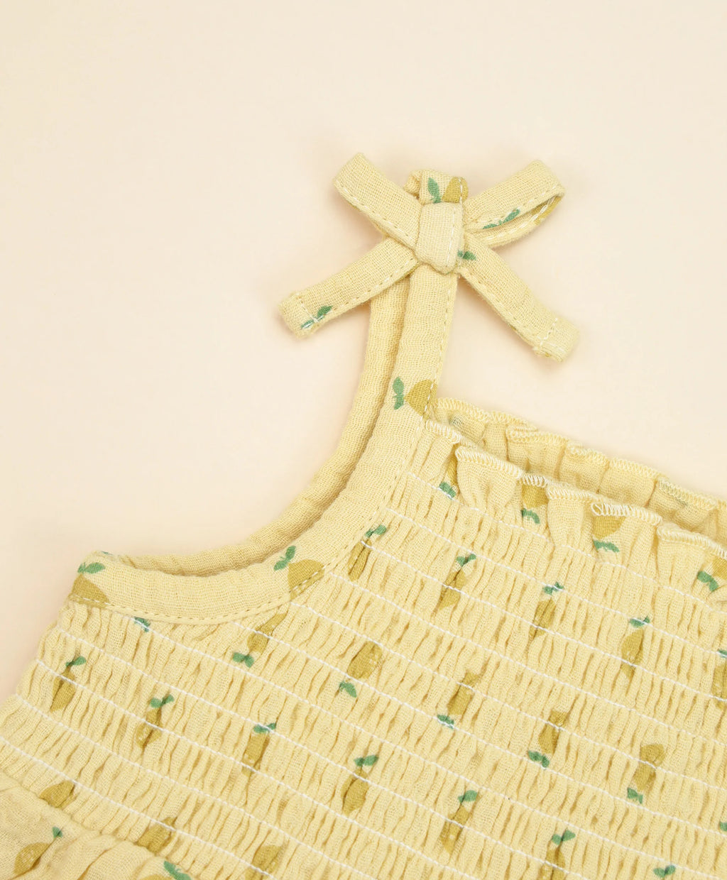 Organic Cotton Muslin Bubble Romper - Lemons