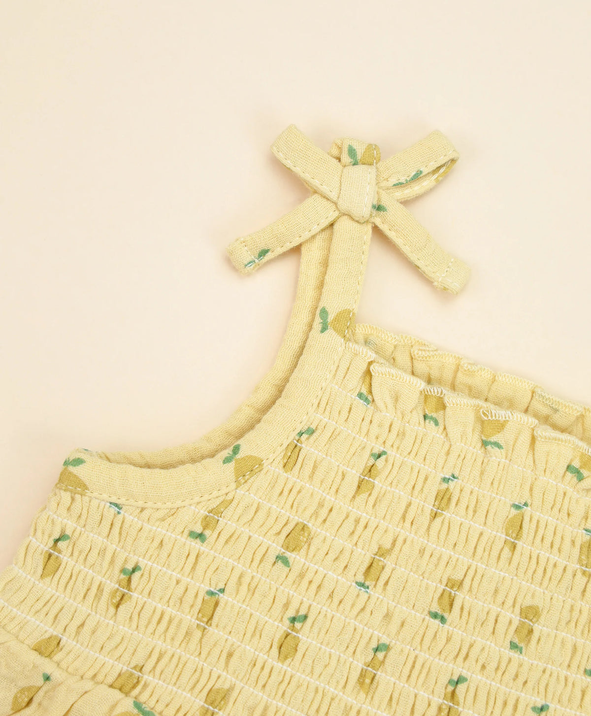 Organic Cotton Muslin Bubble Romper - Lemons