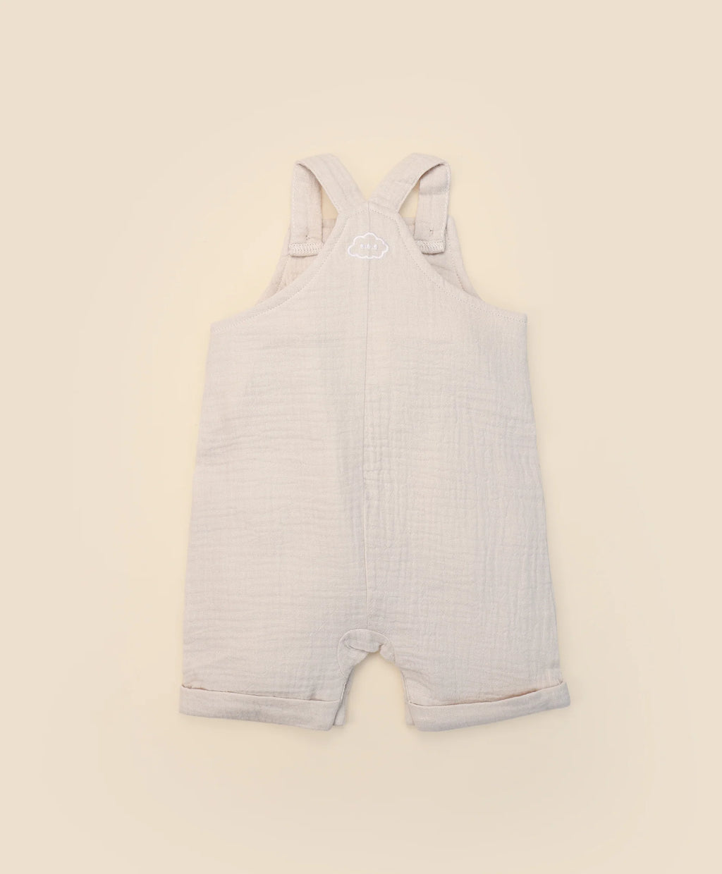Organic Cotton Muslin Romper Overall - Oat