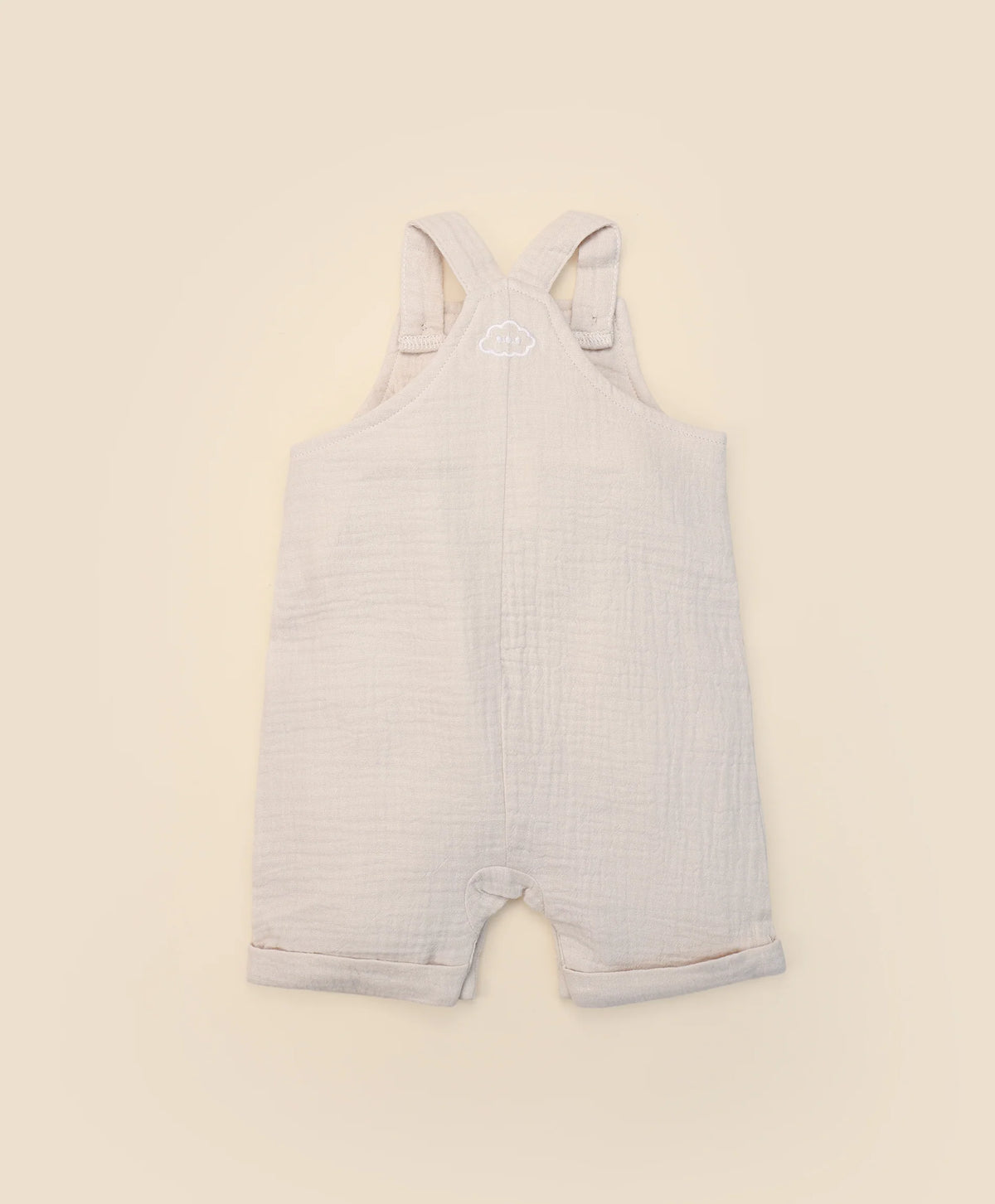 Organic Cotton Muslin Romper Overall - Oat